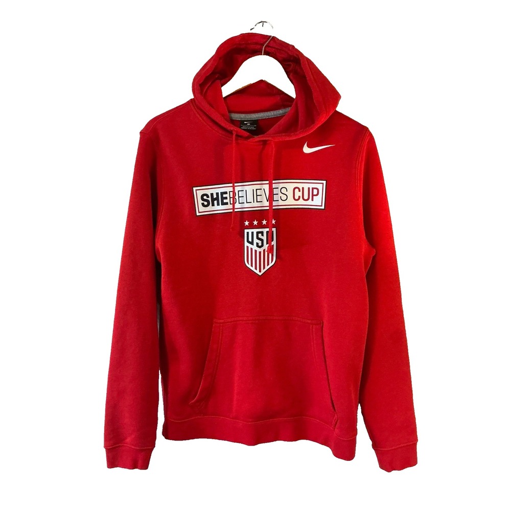 USA Women's Soccer She Believes Cup Nike Hoodie Red Small Sports Size Small